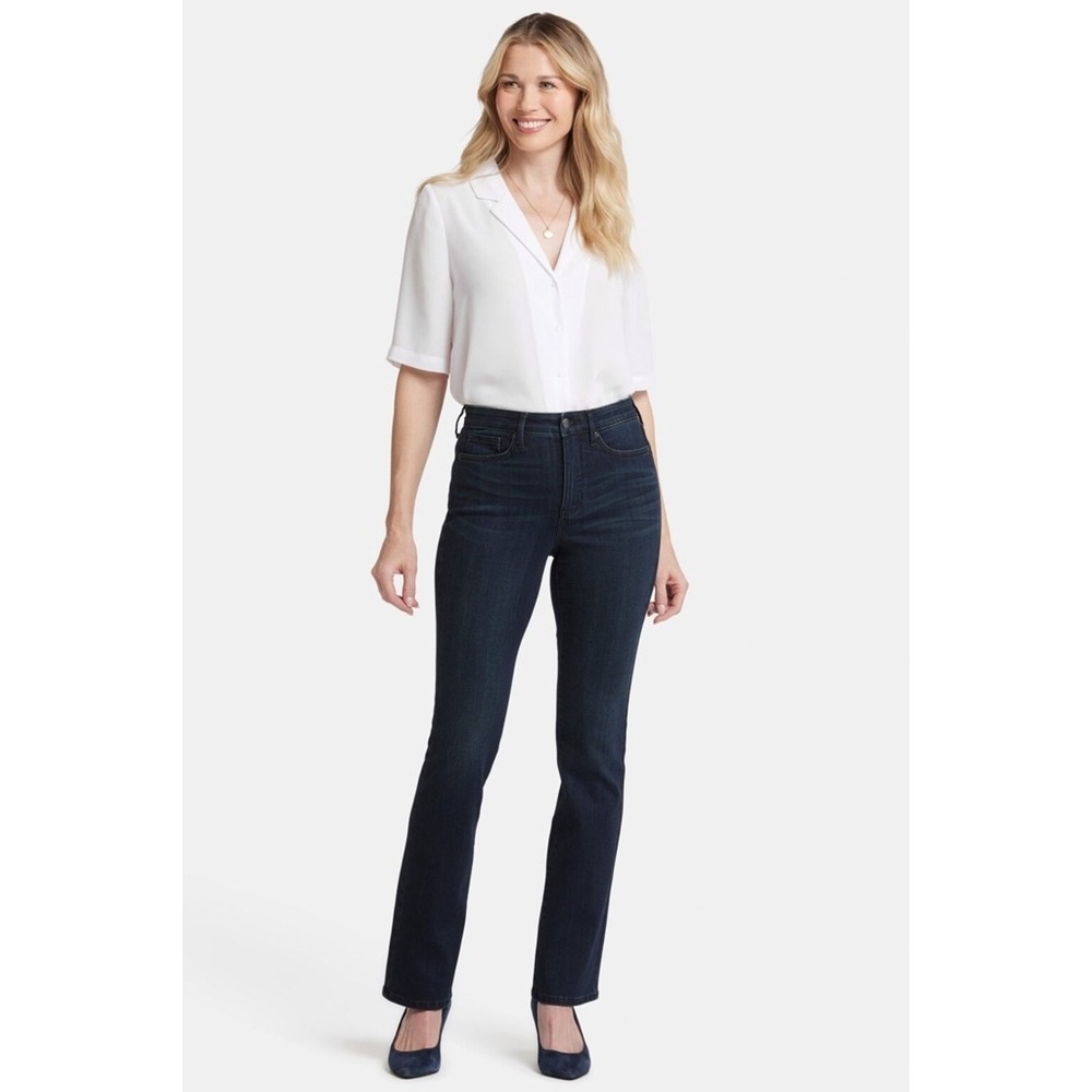 NYDJ Bootcut Jeans Lift Tuck Slimming Size 6 Dark Wash Blue Women